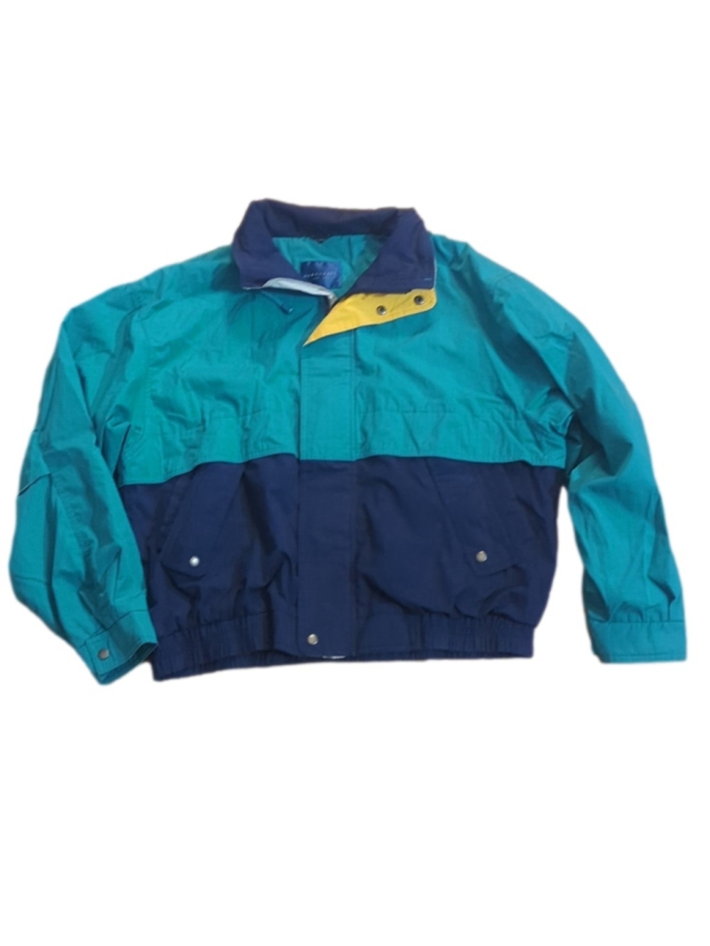 Towncraft Mens XL Teal Colorblock Full Zip Jacket